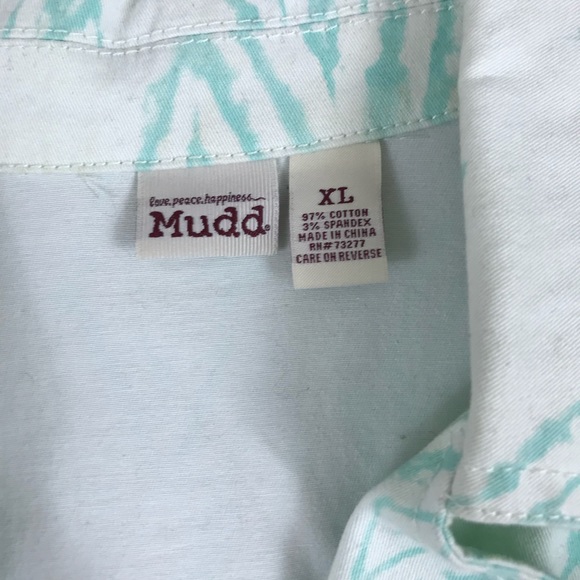 Mudd Boho Print Moto Jacket Teal White Zip Y - Picture 2 of 8